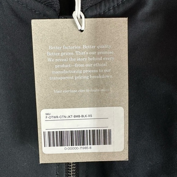 Everlane Womens Cotton Bomber Jacket Black Oversized Boxy Size XS - Picture 4 of 10
